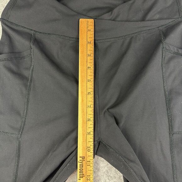 Free People FP Movement Shanti Straight Leg Pants Womens M Black Crossover Waist - Picture 11 of 15